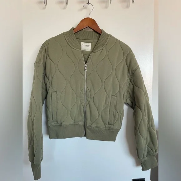 Abercrombie & Fitch Olive Bomber Jacket - Picture 5 of 9